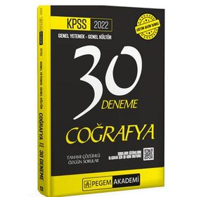 2022 KPSS Genel Kültür Genel Yetenek Coğrafya 30 Deneme - Pegem Akademi Yayıncılık