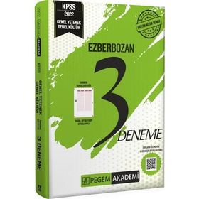 2022 KPSS Genel Kültür Genel Yetenek Ezberbozan 3 Deneme - Pegem Akademi Yayıncılık