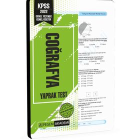 2022 KPSS Genel Yetenek Genel Kültür Coğrafya Yaprak Test - Pegem Akademi Yayıncılık