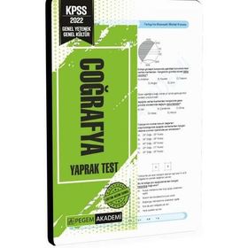 2022 KPSS Genel Yetenek Genel Kültür Coğrafya Yaprak Test - Pegem Akademi Yayıncılık