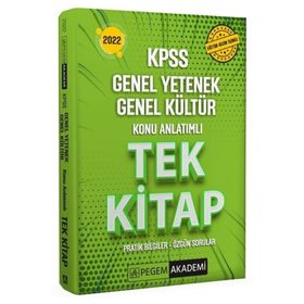 2022 KPSS Genel Yetenek Genel Kültür Konu Anlatımlı Tek Kitap - Pegem Akademi Yayıncılık