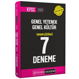 2022 KPSS Genel Yetenek Genel Kültür Tamamı Çözümlü 7 deneme - Pegem Akademi Yayıncılık