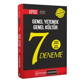 2022 KPSS Genel Yetenek Genel Kültür Tamamı Çözümlü 7 deneme - Pegem Akademi Yayıncılık