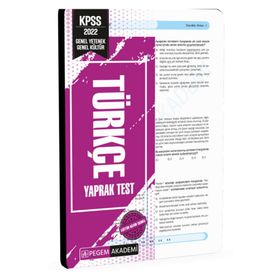 2022 KPSS Genel Yetenek Genel Kültür Türkçe Yaprak Test - Pegem Akademi Yayıncılık