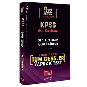 2022 KPSS Lise Ön Lisans GY GK 5 Ders 1 Kitap Tüm Dersler Yaprak Test