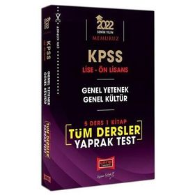 2022 KPSS Lise Ön Lisans GY GK 5 Ders 1 Kitap Tüm Dersler Yaprak Test