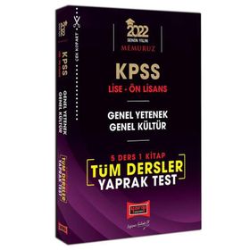 2022 KPSS Lise Ön Lisans GY GK 5 Ders 1 Kitap Tüm Dersler Yaprak Test