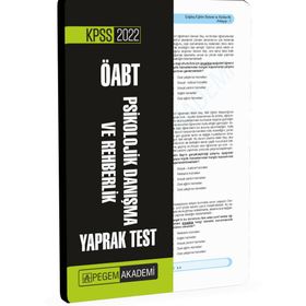 2022 KPSS ÖABT Psikolojik Danışma ve Rehberlik Yaprak Test - Pegem Akademi Yayıncılık