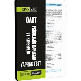 2022 KPSS ÖABT Psikolojik Danışma ve Rehberlik Yaprak Test - Pegem Akademi Yayıncılık