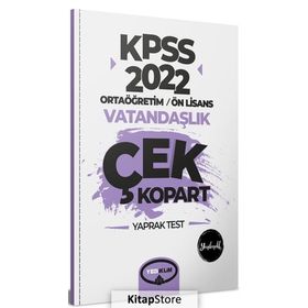 2022 KPSS Ortaöğretim Ön Lisans Genel Kültür Vatandaşlık Çek Kopart Yaprak Test