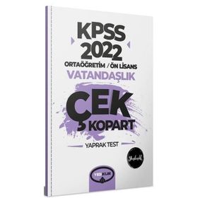 2022 KPSS Ortaöğretim Ön Lisans Genel Kültür Vatandaşlık Çek Kopart Yaprak Test
