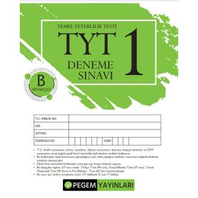 2022 TG TYT Deneme Sınavı-1 B Kitapçığı - Pegem Akademi Yayıncılık