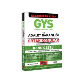 2023 Adalet Bakanlığı GYS Tüm Unvanlar İçin Ortak Konular Konu Özetli Ders Notları - Yargı Yayınları
