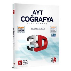 2023 AYT 3D Yayınları Coğrafya Tamamı Video Çözümlü Soru Bankası