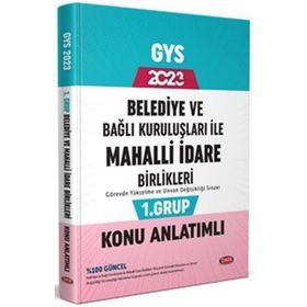2023 Belediye ve Bağlı Kuruluşları İle Mahalli İdare Birlikleri 1. Grup Konu Anlatımlı - Data Yayınları