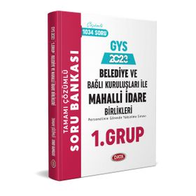 2023 Belediye ve Bağlı Kuruluşları İle Mahalli İdare Birlikleri 1. Grup Tamamı Çözümlü Soru Bankası - Data Yayınları