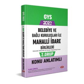 2023 Belediye ve Bağlı Kuruluşları İle Mahalli İdare Birlikleri 2. Grup Konu Anlatımlı - Data Yayınları