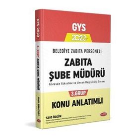 2023 Belediye Zabıta Personeli Zabıta Personeli Şube Müdürü 3. Grup Konu Anlatımlı - Data Yayınları