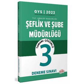 2023 Gys Adalet Bakanlığı Şeflik ve Şube Müdürlüğü 3 Deneme Çözümlü Görevde Yükselme - Editör Yayınları