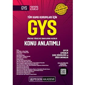 2023 GYS Tüm Kurumlar İçin Görevde Yükselme Sınavı Konu Anlatımlı Pegem Akademi