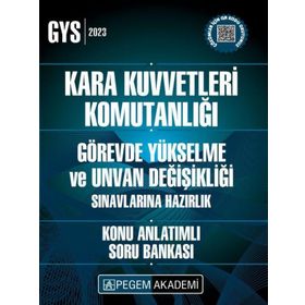 2023 Kara Kuvvetleri Komutanlığı Görevde Yükselme ve Unvan Değişikliği Konu Anl Soru Bankası Pegem
