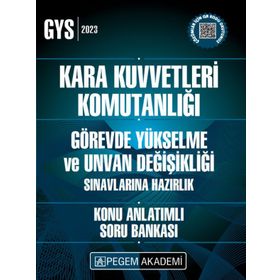 2023 Kara Kuvvetleri Komutanlığı Görevde Yükselme ve Unvan Değişikliği Konu Anlatımlı Soru Bankası