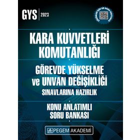 2023 Kara Kuvvetleri Komutanlığı Görevde Yükselme ve Unvan Değişikliği Konu Anlatımlı Soru Bankası