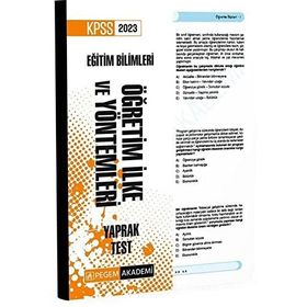 2023 KPSS Eğitim Bilimleri Öğretim İlke ve Yöntemleri Yaprak Test