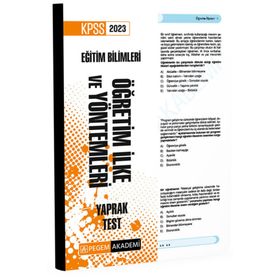 2023 KPSS Eğitim Bilimleri Öğretim İlke ve Yöntemleri Yaprak Test