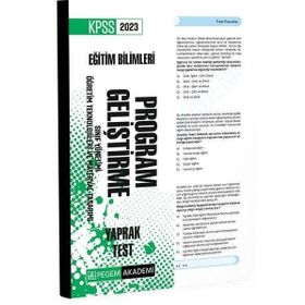 2023 KPSS Eğitim Bilimleri Program Geliştirme Yaprak Test - Pegem Akademi Yayıncılık