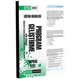 2023 KPSS Eğitim Bilimleri Program Geliştirme Yaprak Test