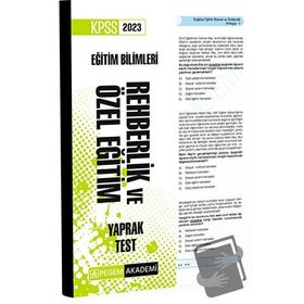 2023 KPSS Eğitim Bilimleri Rehberlik ve Özel Eğitim Yaprak Test