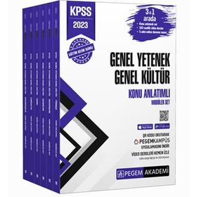 2023 KPSS Genel Yetenek Genel Kültür Konu Anlatımlı Modüler Set (6 Kitap) + En Güncel Video Dersler + 5 Adet Online Deneme Sınavı Pegem Akademi