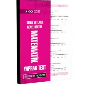 2023 KPSS Genel Yetenek Genel Kültür Matematik Yaprak Test Pegem Akademi Yayıncılık