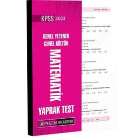 2023 KPSS Genel Yetenek Genel Kültür Matematik Yaprak Test Pegem Akademi Yayıncılık