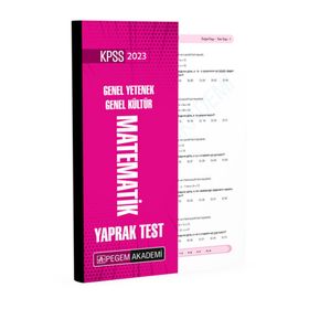 2023 KPSS Genel Yetenek Genel Kültür Matematik Yaprak Test Pegem Akademi Yayıncılık
