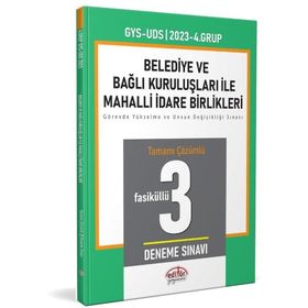 2023 Mahalli İdareler 4. Grup Tamamı Çözümlü 3 Deneme Sınavı - Editör Yayınları