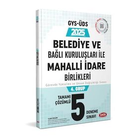 2023 Mahalli İdareler 4. Grup Tamamı Çözümlü 5 Deneme Sınavı - Data Yayınları