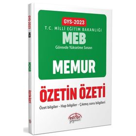 2023 Milli Eğitim Bakanlığı GYS Memur Özetin Özeti - Editör Yayınları