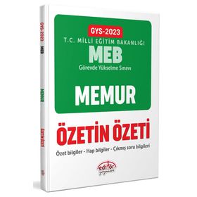 2023 Milli Eğitim Bakanlığı GYS Memur Özetin Özeti - Editör Yayınları