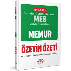 2023 Milli Eğitim Bakanlığı GYS Memur Özetin Özeti - Editör Yayınları