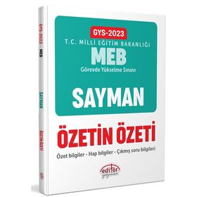 2023 Milli Eğitim Bakanlığı GYS Sayman Özetin Özeti - Editör Yayınları