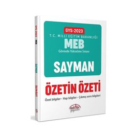 2023 Milli Eğitim Bakanlığı GYS Sayman Özetin Özeti - Editör Yayınları