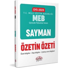 2023 Milli Eğitim Bakanlığı GYS Sayman Özetin Özeti - Editör Yayınları