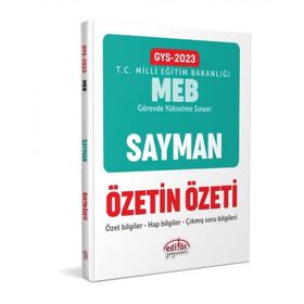 2023 Milli Eğitim Bakanlığı GYS Sayman Özetin Özeti - Editör Yayınları