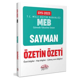 2023 Milli Eğitim Bakanlığı GYS Sayman Özetin Özeti - Editör Yayınları