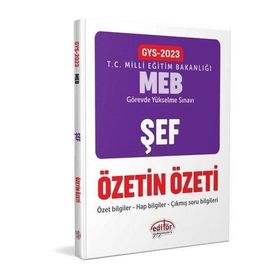 2023 Milli Eğitim Bakanlığı GYS Şef Özetin Özeti - Editör Yayınları