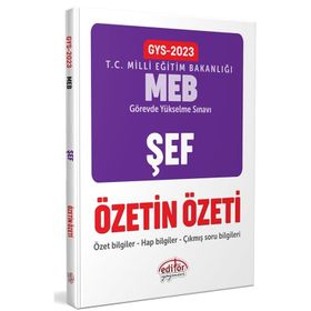 2023 Milli Eğitim Bakanlığı GYS Şef Özetin Özeti - Editör Yayınları