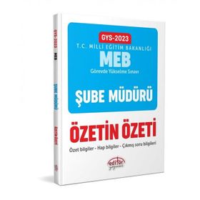 2023 Milli Eğitim Bakanlığı GYS Şube Müdürü Özetin Özeti - Editör Yayınları