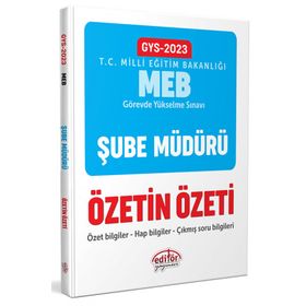 2023 Milli Eğitim Bakanlığı GYS Şube Müdürü Özetin Özeti - Editör Yayınları